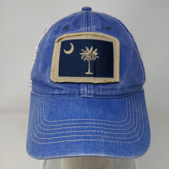 South Carolina Flag Snapback Mesh Back Trucker Hat Blue One Size Colorblock - Picture 2 of 9